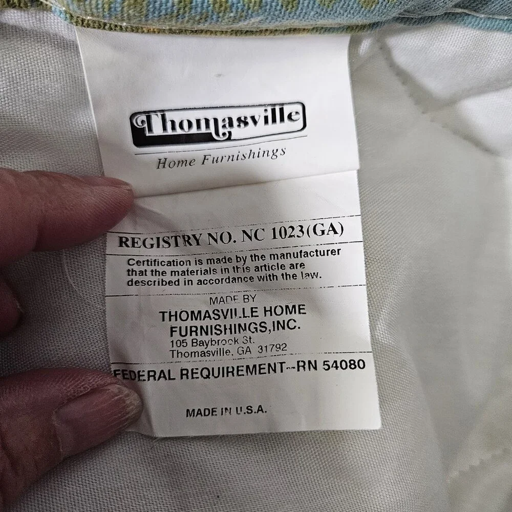 Thomasville Queen Bedspread Blue Lagoon Tropical Floral Leaf Print 103x124 USA